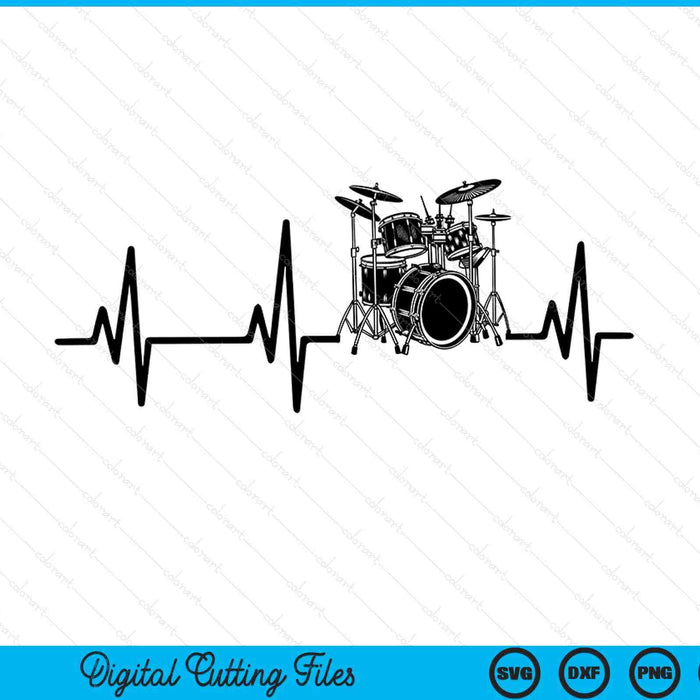 Drums heartbeat music band drums SVG cut file