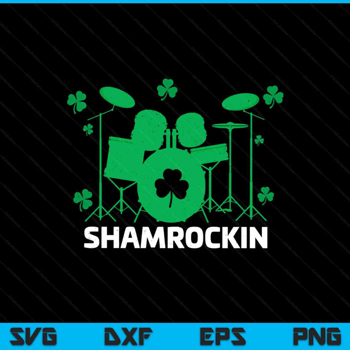 Drums music lover Irish shamrock drum St. Patrick's Day SVG cut file
