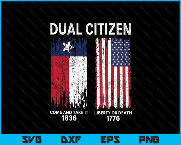 Dual Citizen Love Texas en Amerika SVG PNG snijden afdrukbare bestanden