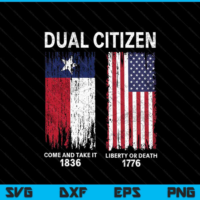 Dual Citizen Love Texas en Amerika SVG PNG snijden afdrukbare bestanden