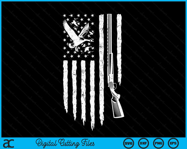 Duck Hunting American Flag Waterfowl Goose Gift For Hunter SVG PNG Digital Cutting Files