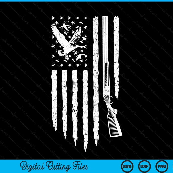 Duck Hunting American Flag Waterfowl Goose Gift For Hunter SVG PNG Digital Cutting Files