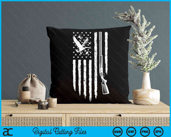 Duck Hunting American Flag Waterfowl Goose Gift For Hunter SVG PNG Digital Cutting Files