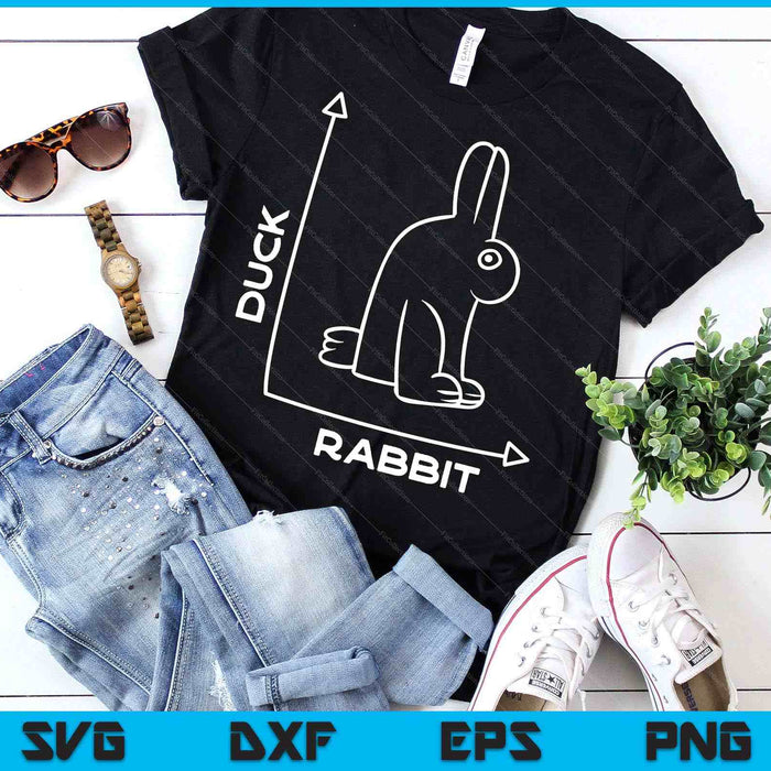 Duck Rabbit Funny Joke Bunny Optical Illusion Pun SVG PNG Digital Printable Files