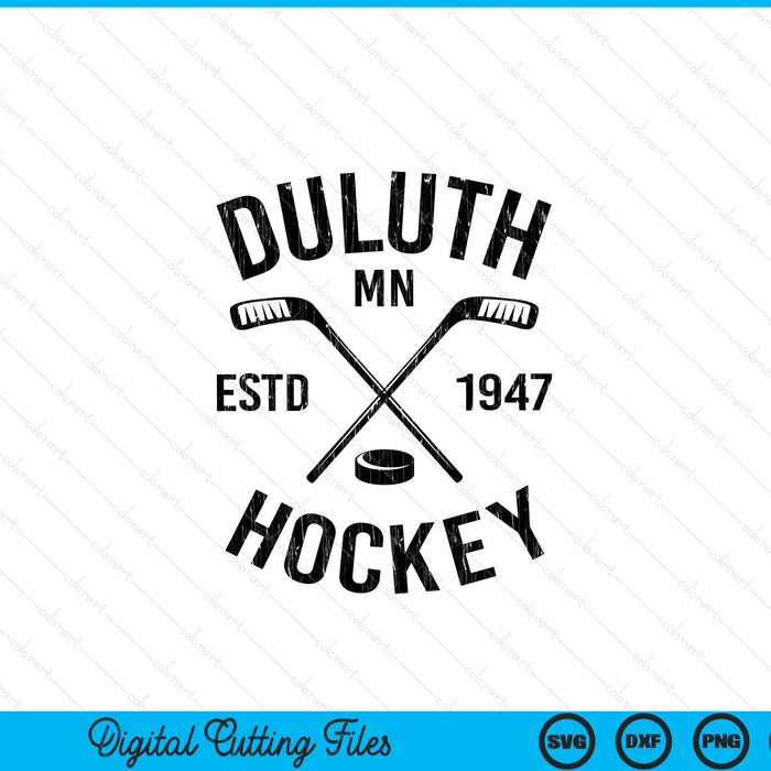 Duluth Minnesota ice hockey sticks vintage SVG cut file