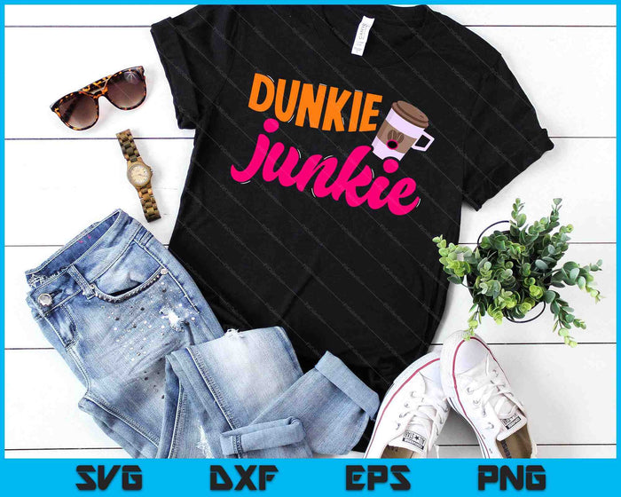 Dunkie Junkie Funny Coffee Lover Saying SVG PNG Digital Cutting File