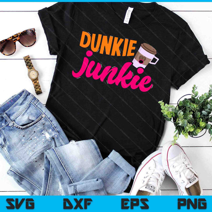 Dunkie Junkie Funny Coffee Lover Saying SVG PNG Digital Cutting File