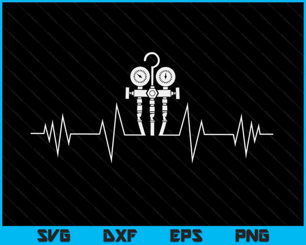 EKG-lijn Heartbeat HVAC-technicus HVAC Tech SVG PNG digitale snijbestanden