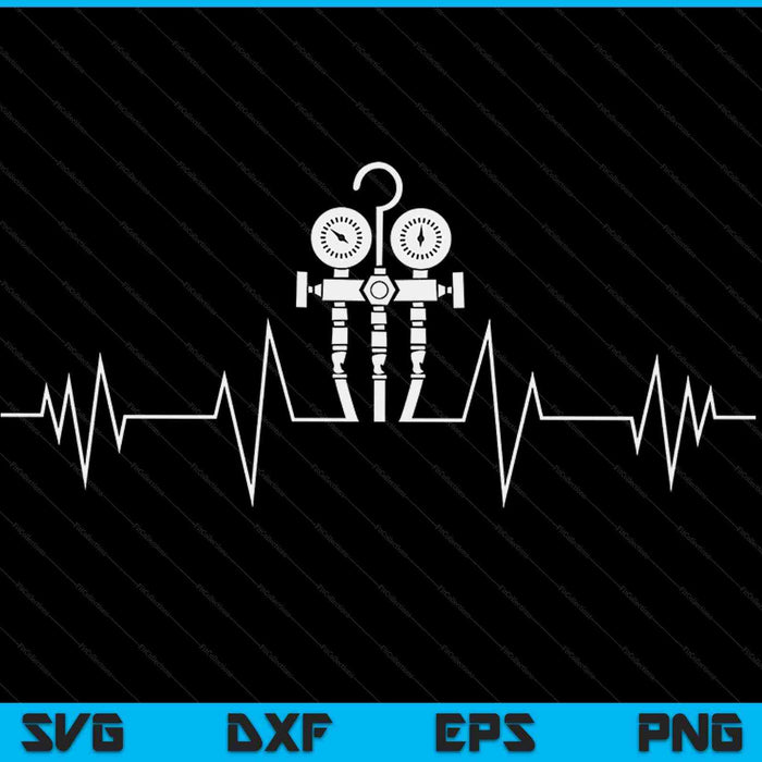 EKG Line Heartbeat HVAC Technician HVAC Tech SVG PNG Digital Cutting Files