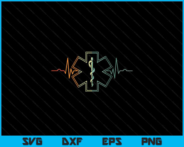 EMT Heartbeat Trabajador médico Primeros auxilios Salud SVG PNG Archivos de corte digital