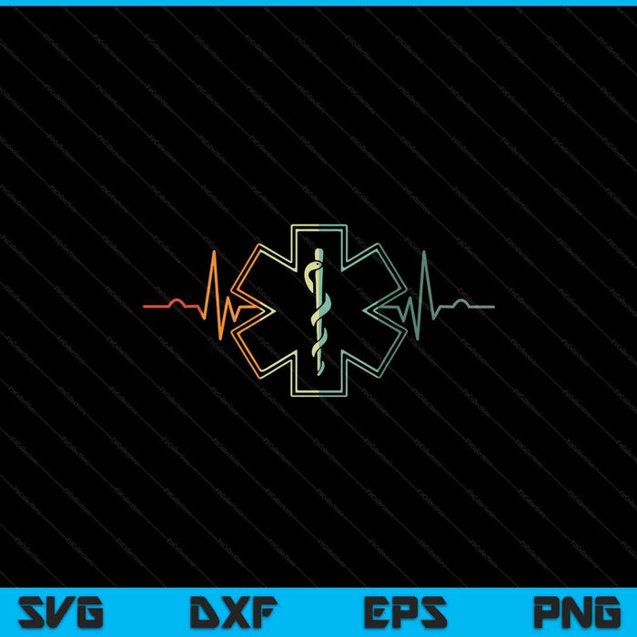 EMT Heartbeat Trabajador médico Primeros auxilios Salud SVG PNG Archivos de corte digital