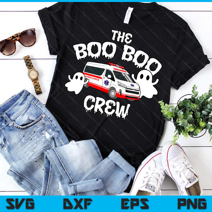EMT Paramedic EMS Boo Boo Crew Ambulance Ghost Halloween SVG PNG Digital Printable Files