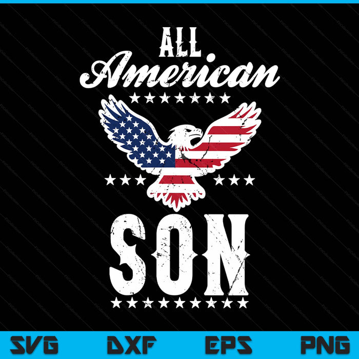Eagle 4th of July Fathers Day USA son SVG PNG cut file for Cricut