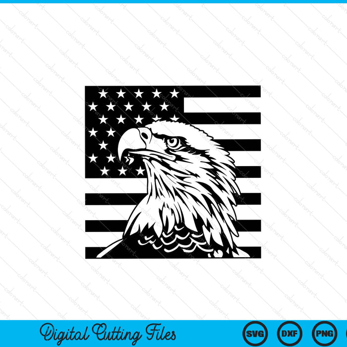 Eagle with American flag 4th of July SVG cut file