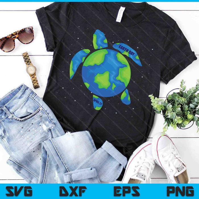 Dag van de Aarde 2024 Herstel de aarde zeeschildpad kunst Save The Planet SVG PNG digitale afdrukbare bestanden