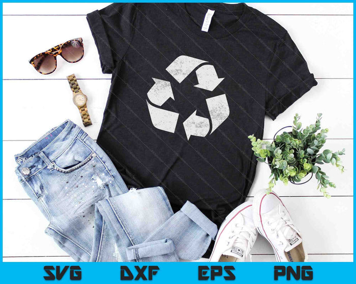 Logotipo de reciclaje del Día de la Tierra Vintage SVG PNG cortando archivos imprimibles