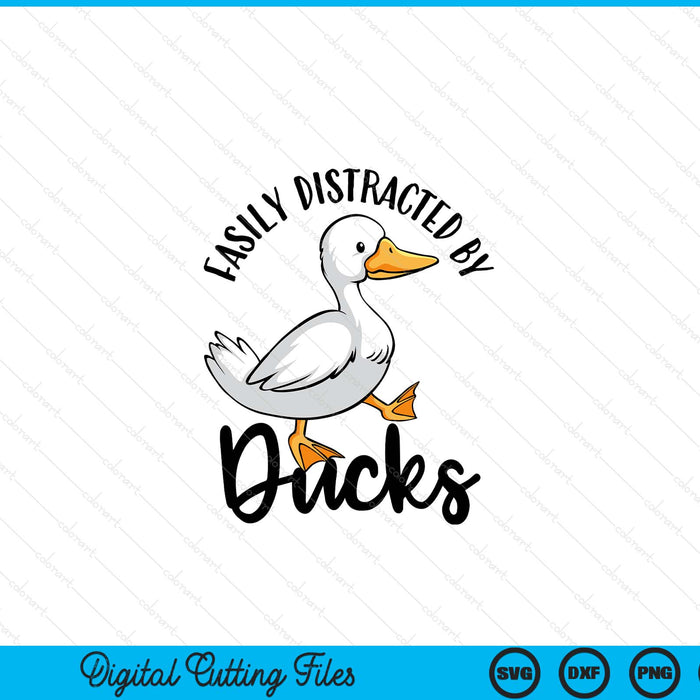 Easily distracted by ducks cute walking duck SVG cut file