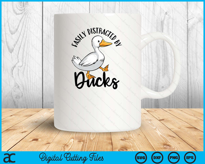 Easily Distracted By Ducks Cute Walking Duck SVG PNG Digital Printable Files
