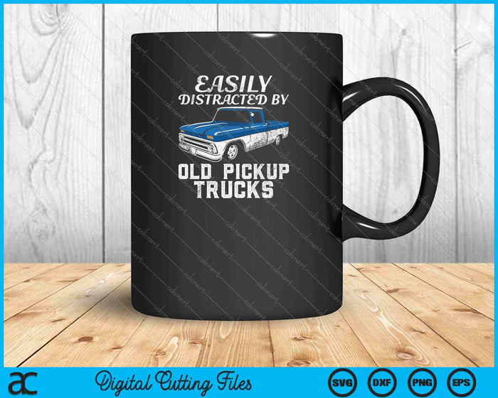 Easily Distracted By Old Pickup Trucks SVG PNG Cutting Printable Files