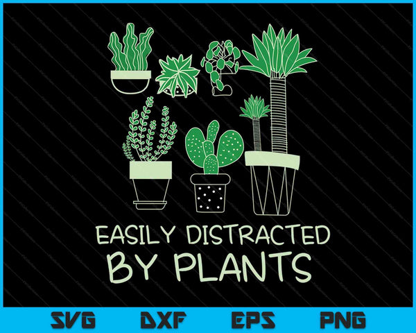 Gemakkelijk afgeleid door planten SVG PNG digitale snijbestanden