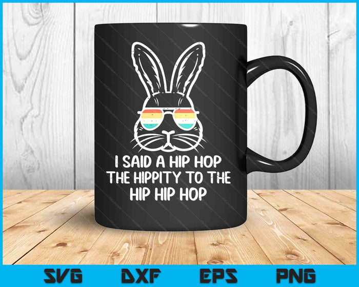 Easter Bunny Hip Hop Hippity Retro Men Boys SVG PNG Digital Printable Files