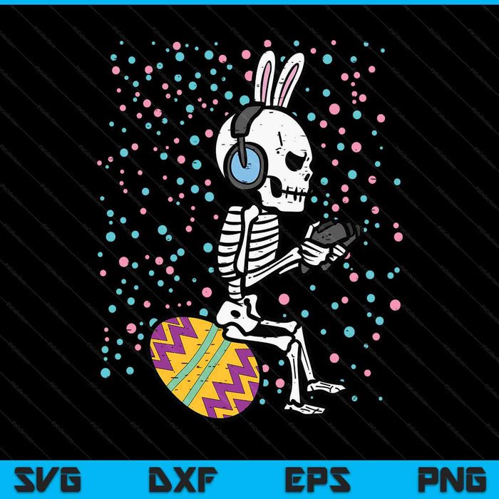 Easter bunny skeleton gamer gaming boys SVG cut file