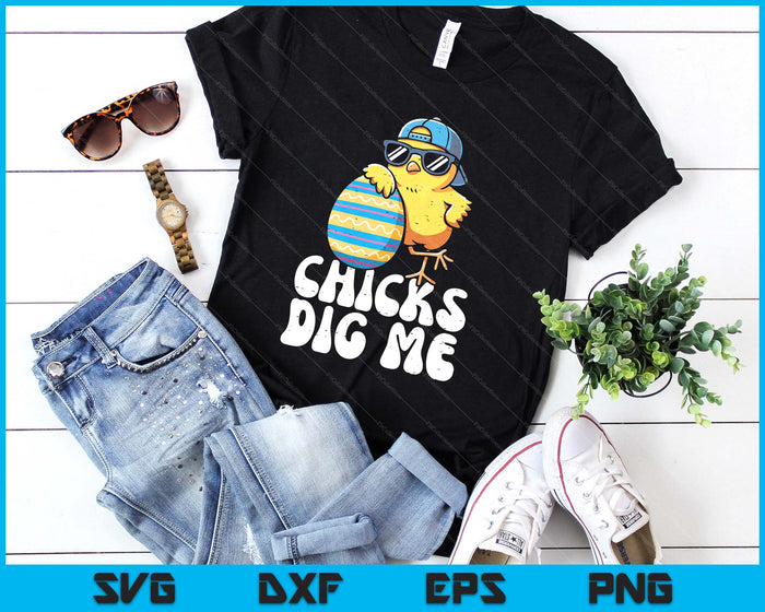 Easter Chicks Dig Me Cute Egg Hunt SVG PNG Digital Printable Files