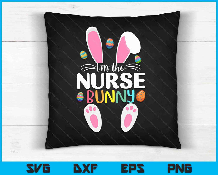 Easter Nurse Bunny Ears Nursing Easter Egg Stethoscope Women SVG PNG Digital Cutting Files