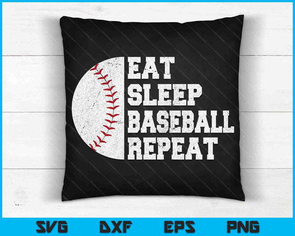 Eat Sleep Baseball Repeat SVG PNG Digital Cutting Files