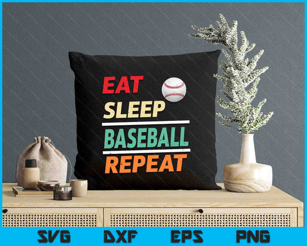 Eat Sleep Baseball Repeat Sports Lover SVG PNG Digital Printable Files