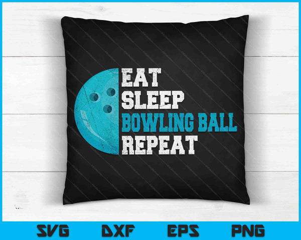 Eet slaap Bowlingbal Herhaal SVG PNG digitale snijbestanden