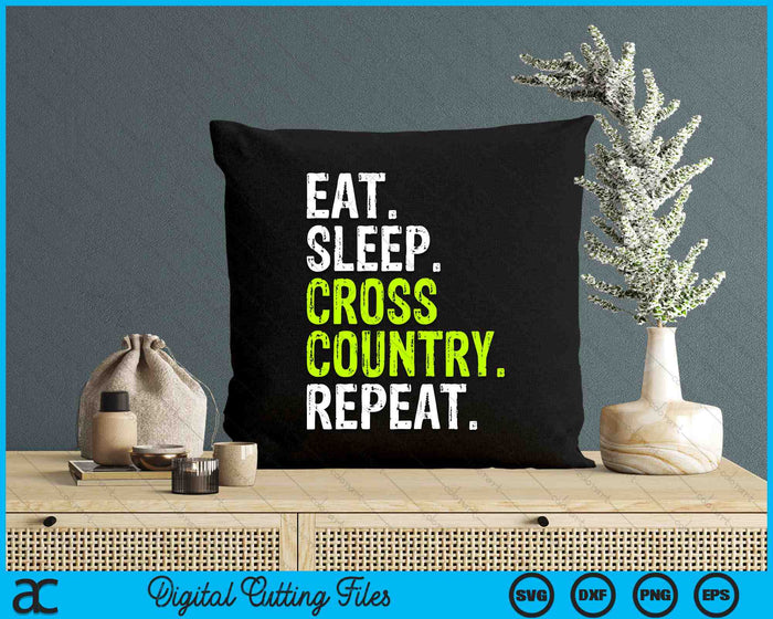 Eet slaap Cross Country Herhaal Running Funny SVG PNG Digital Cutting Files