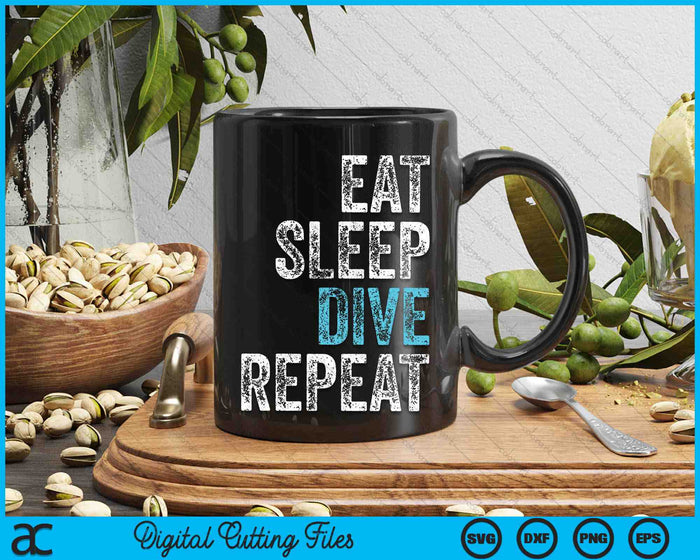 Eat Sleep Dive Repeat SVG PNG Digital Printable Files