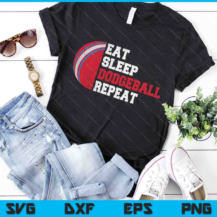 Eat Sleep Dogeball Repeat SVG PNG Digital Cutting Files