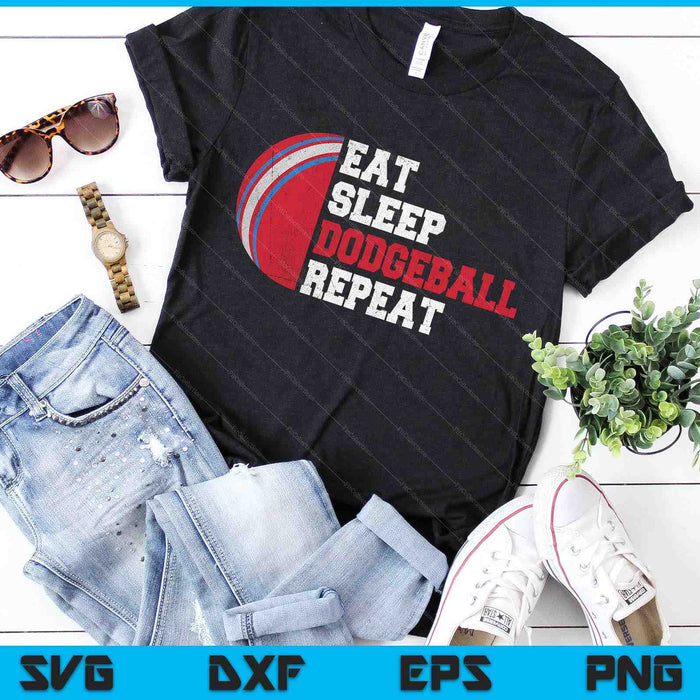 Eat Sleep Dodgeball Repeat SVG PNG Digital Cutting Files