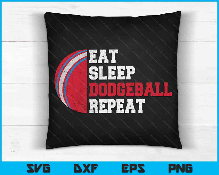 Eet slaap Dogeball Herhaal SVG PNG digitale snijbestanden