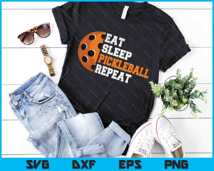 Eat Sleep Pickleball Repeat SVG PNG Digital Cutting Files