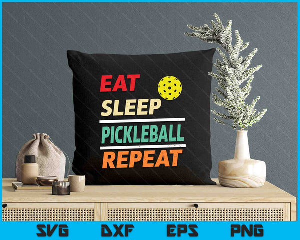 Eat Sleep Pickleball Repeat Sports Lover SVG PNG Digital Printable Files