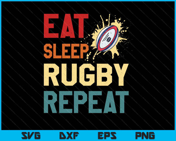 Eat sleep Rugby repeat for sports player SVG cut file