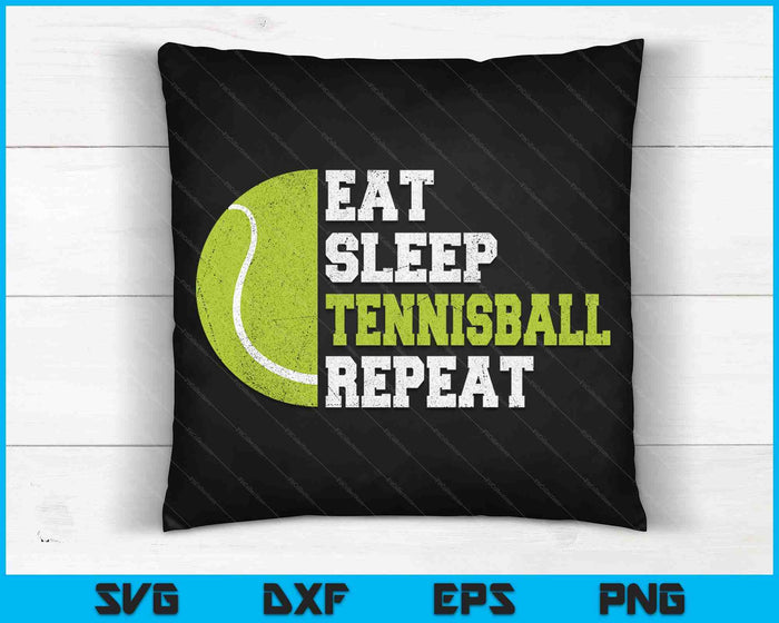 Eet slaap tennisbal Herhaal SVG PNG digitale snijbestanden