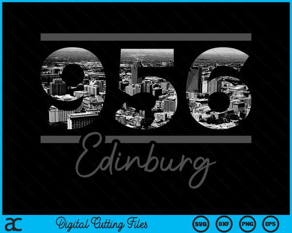 Edinburg 956 Netnummer Skyline Texas Vintage SVG PNG digitale snijbestanden