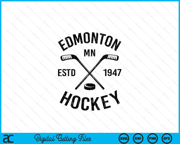 Edmonton Minnesota Ice Hockey Sticks Vintage Gift SVG PNG Digital Cutting Files