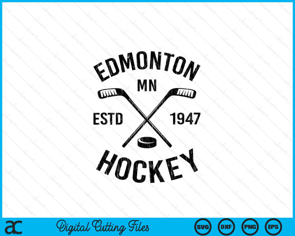 Edmonton Minnesota Ice Hockey Sticks Vintage Gift SVG PNG Digital Cutting Files