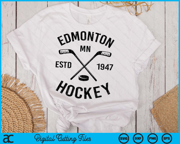 Edmonton Minnesota Ice Hockey Sticks Vintage Gift SVG PNG Digital Cutting Files