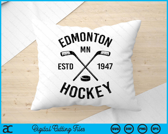 Edmonton Minnesota Ice Hockey Sticks Vintage Gift SVG PNG Digital Cutting Files