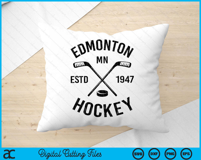 Edmonton Minnesota Ice Hockey Sticks Vintage Gift SVG PNG Digital Cutting Files