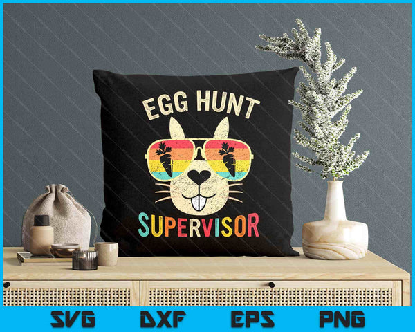 Egg Hunt Supervisor Retro Egg Hunting Party Mom Dad Easter SVG PNG Digital Printable Files