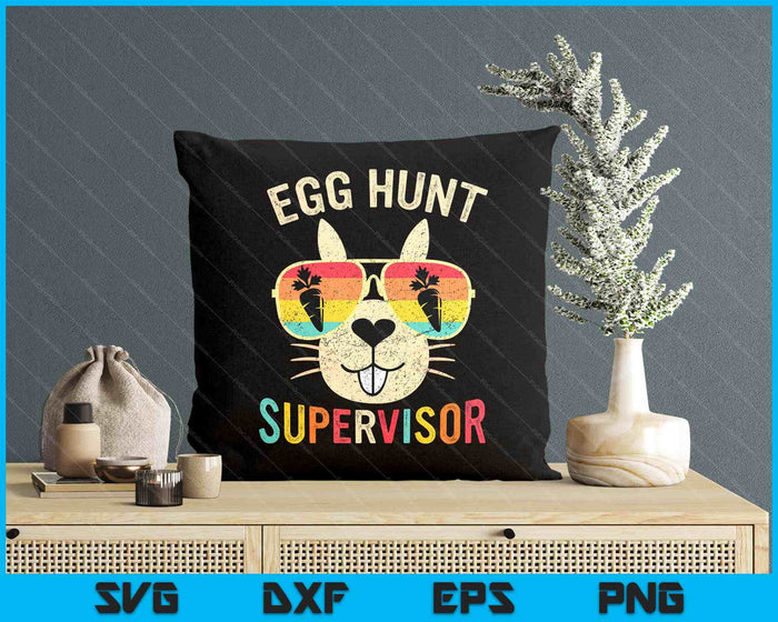 Egg Hunt Supervisor Retro Egg Hunting Party Mom Dad Easter SVG PNG Digital Printable Files