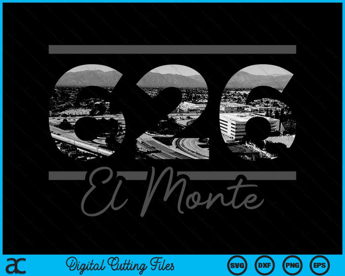 El Monte 626 Area Code Skyline California Vintage SVG PNG Digital Cutting Files