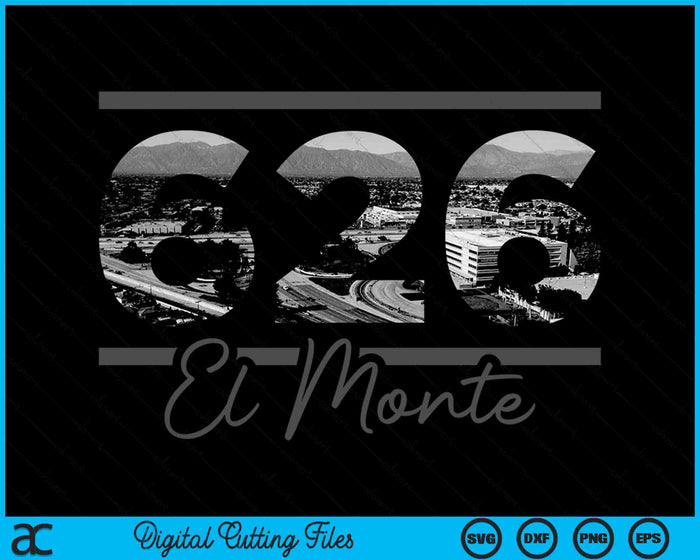 El Monte 626 Netnummer Skyline Californië Vintage SVG PNG digitale snijbestanden